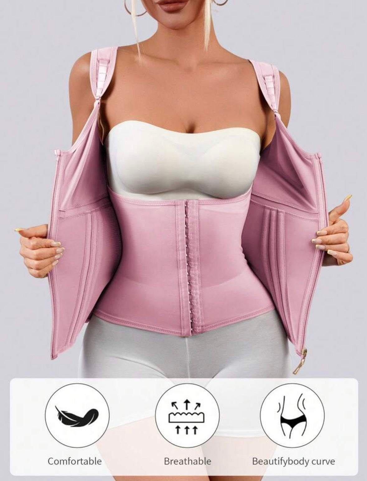 Chaleco Faja COLOMBIANA Reloj de Arena Extrema (15 varillas, ajuste 3 niveles + envío GRATIS)