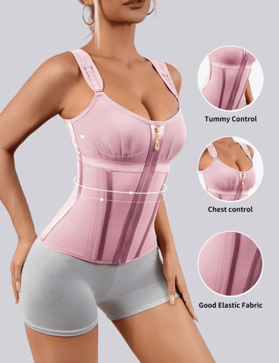 Chaleco Faja COLOMBIANA Reloj de Arena Extrema (15 varillas, ajuste 3 niveles + envío GRATIS)