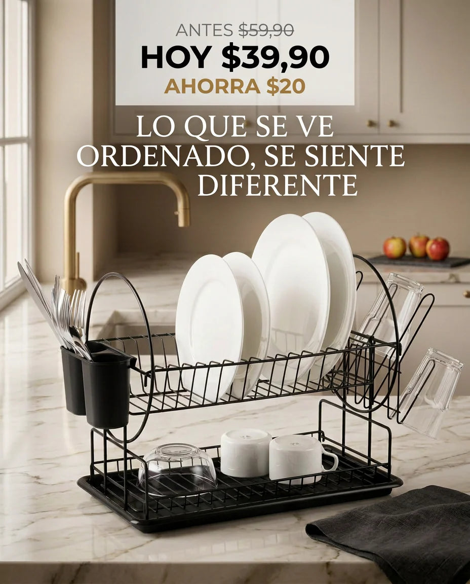 ESCURRIDORA METÁLICA DE 2 NIVELES CON ENVIO GRATIS ¡SOLO HOY!